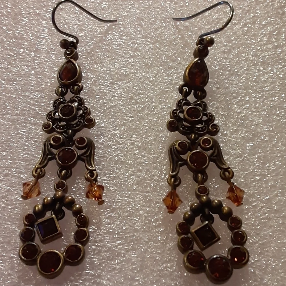 Amber Earrings Stamped LC